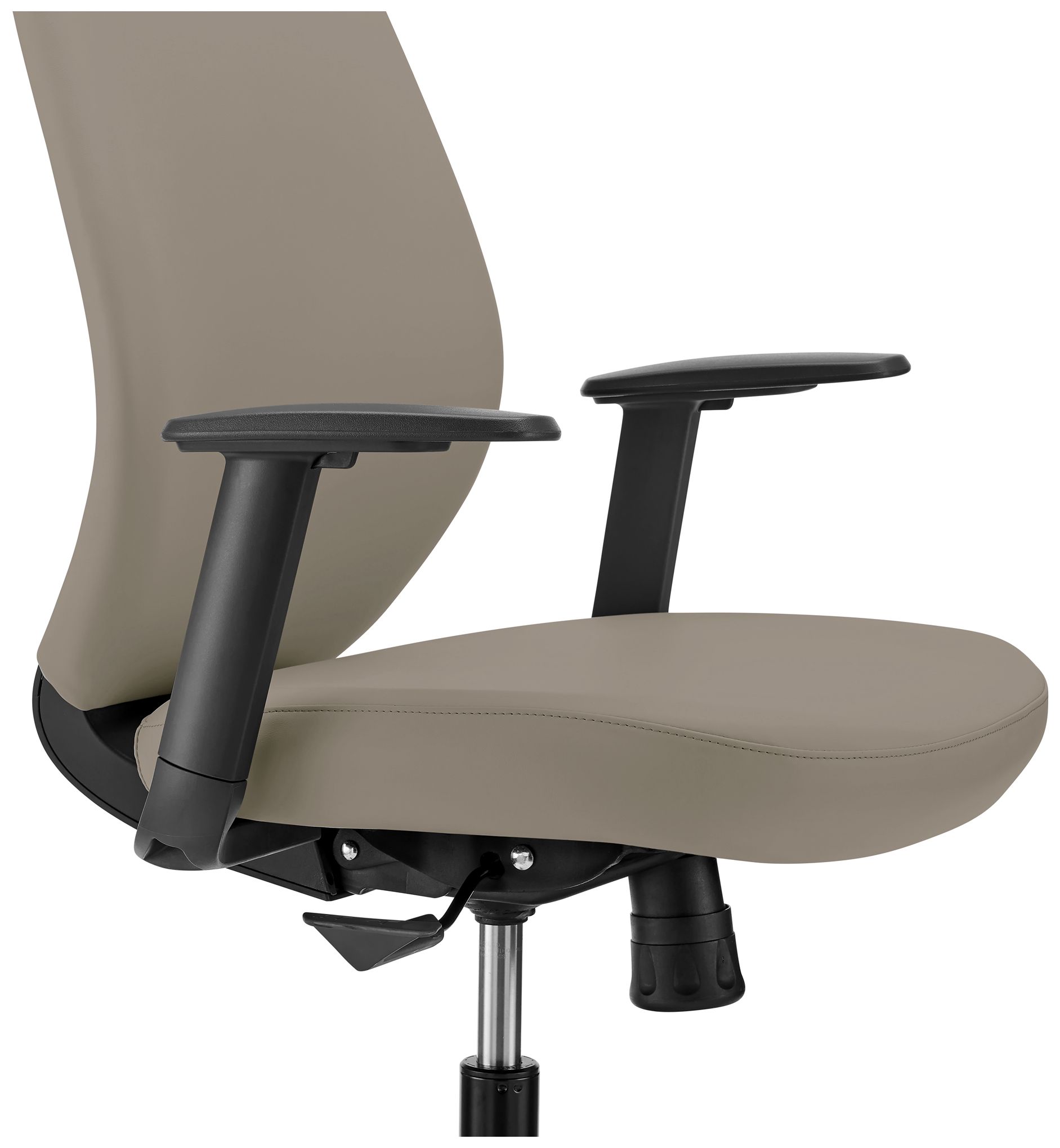 Filip Low Back Office Chair in Light Gray Leatherette