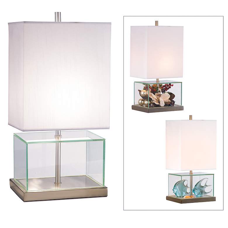 Image 1 Fillable Glass Block Table Lamp