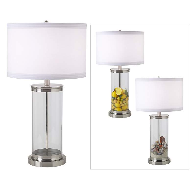 Image 1 Fillable Glass Cylinder Collector's Table Lamp