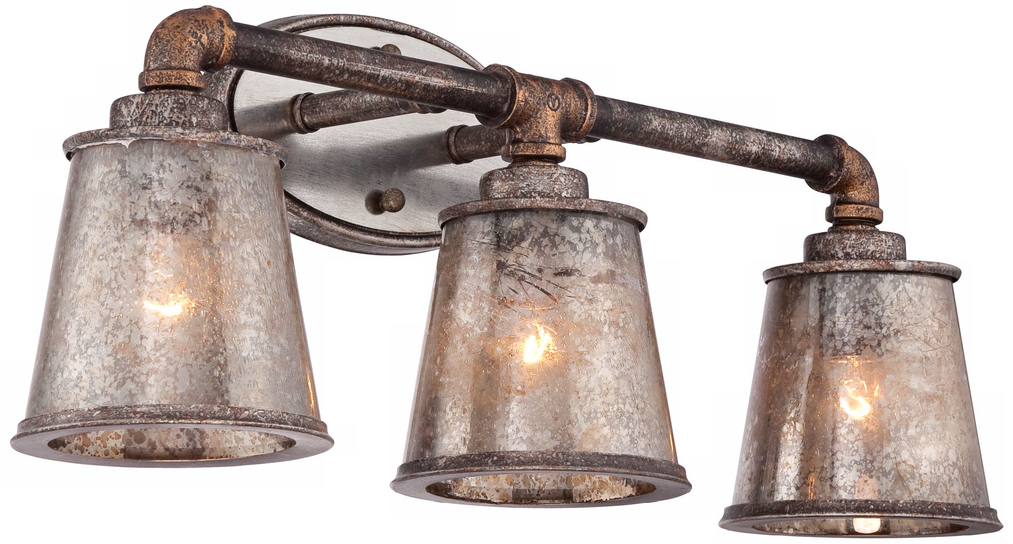 Fillmore 23 1/4" Wide Industrial Rust 3Light Bath Fixture 4M501