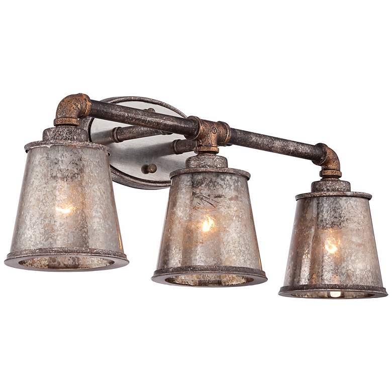 Image 5 Fillmore 23 1/4 inch Wide Industrial Rust 3-Light Bath Fixture more views