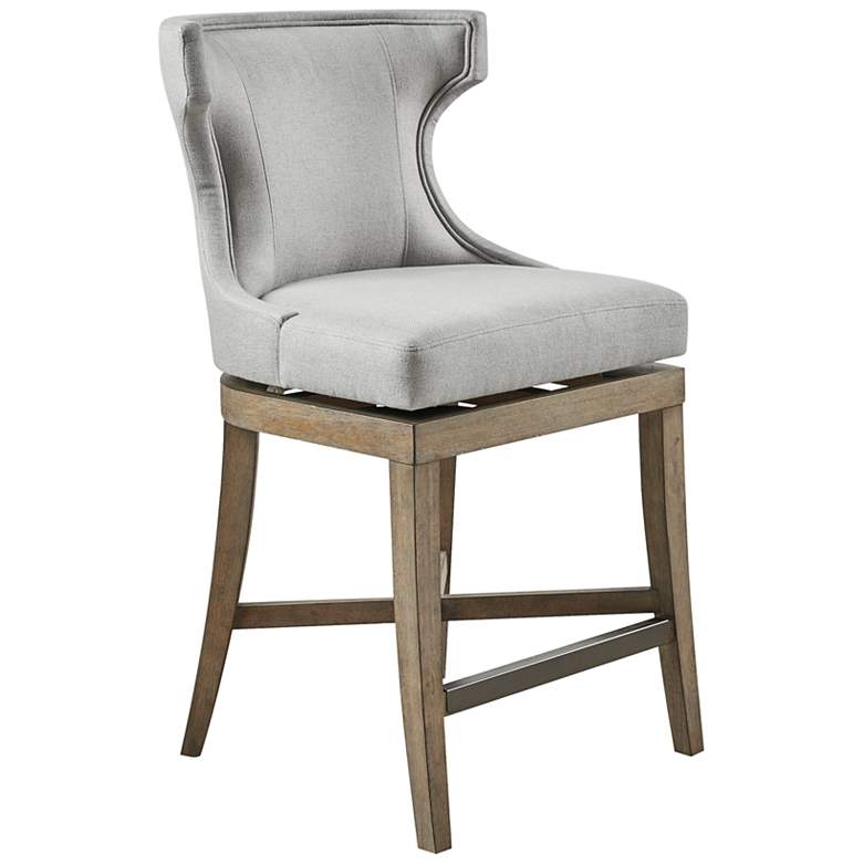 Image 2 Fillmore 25 1/4 inch Light Gray Fabric Swivel Counter Stool