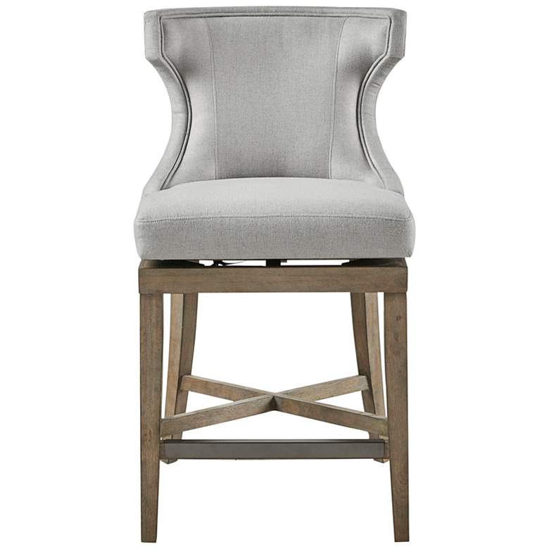 Image 7 Fillmore 25 1/4" Light Gray Fabric Swivel Counter Stool more views