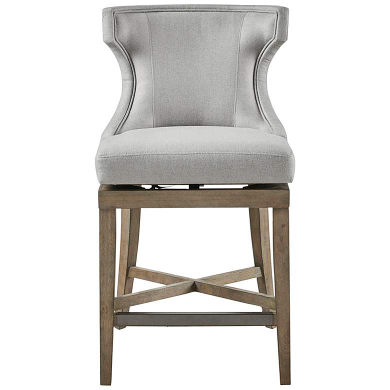 Image 7 Fillmore 25 1/4 inch Light Gray Fabric Swivel Counter Stool more views