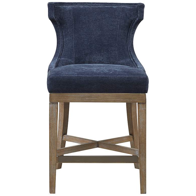 Image 5 Fillmore 25 1/4 inch Navy Fabric Swivel Counter Stool more views