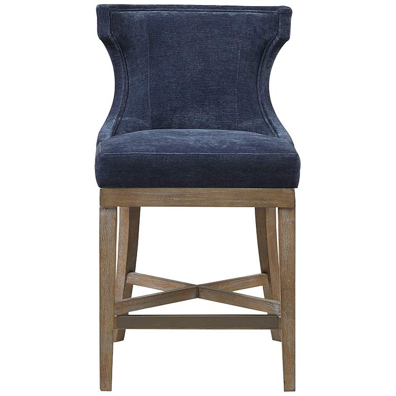 Image 5 Fillmore 25 1/4" Navy Fabric Swivel Counter Stool more views