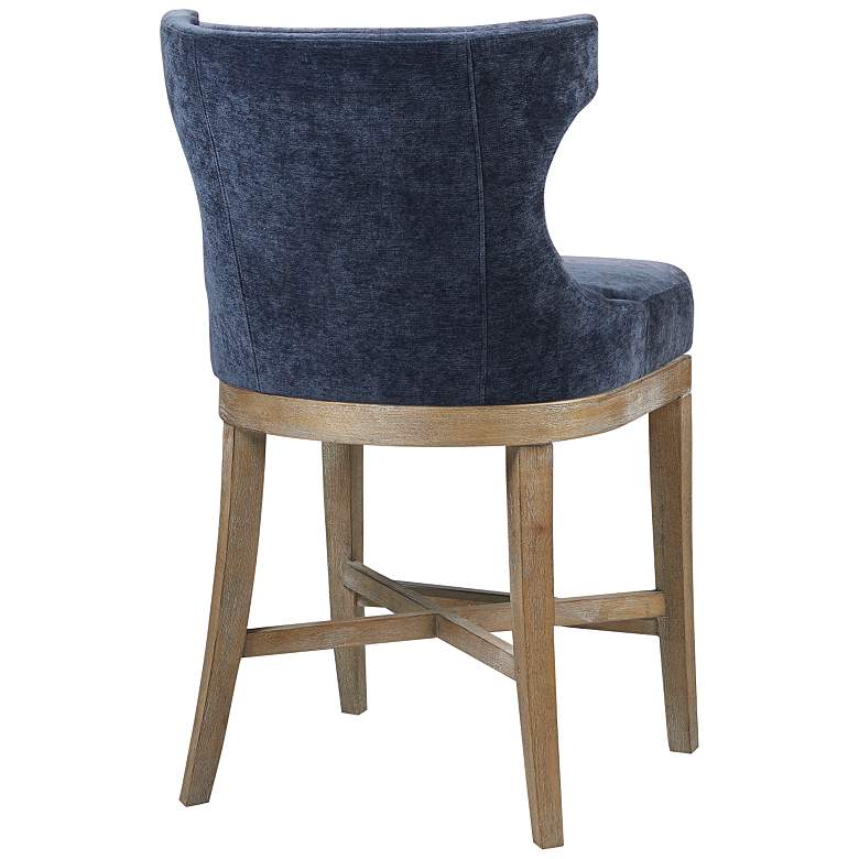 Image 6 Fillmore 25 1/4 inch Navy Fabric Swivel Counter Stool more views