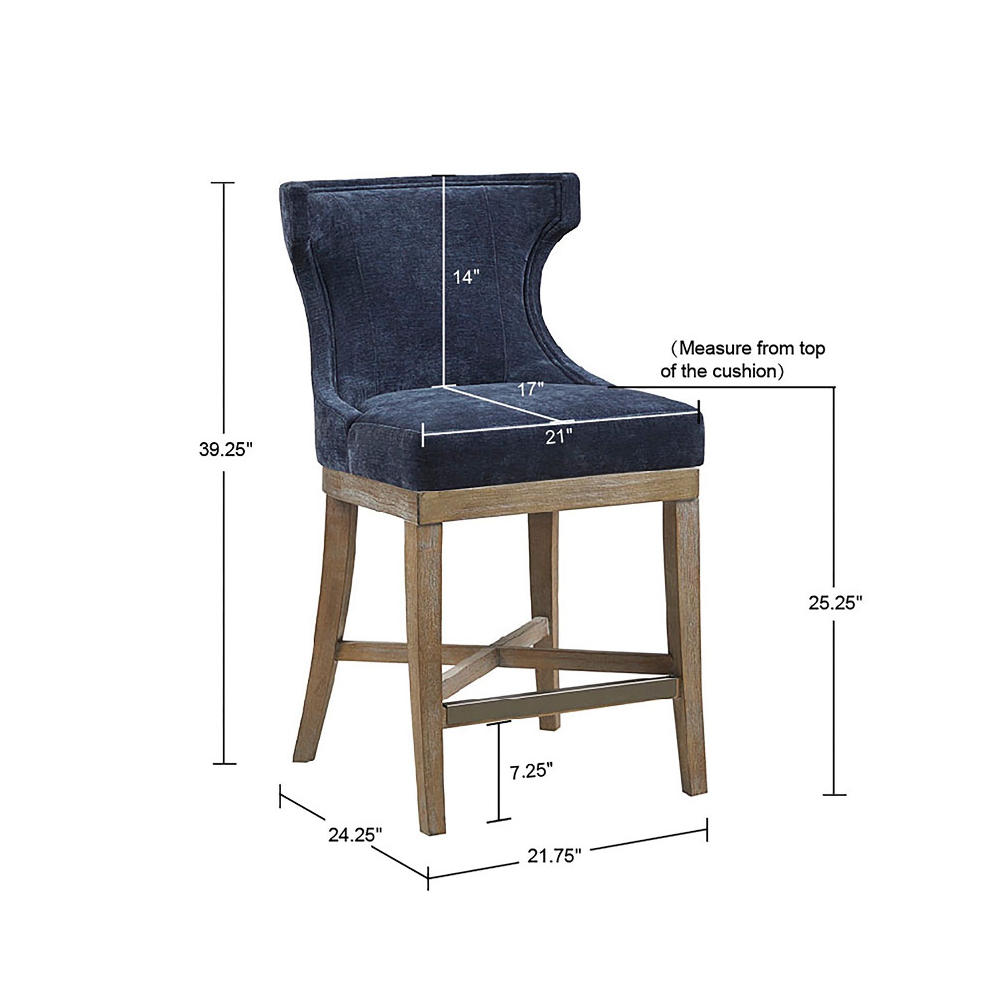 Fillmore 25 1/4" Navy Fabric Swivel Counter Stool