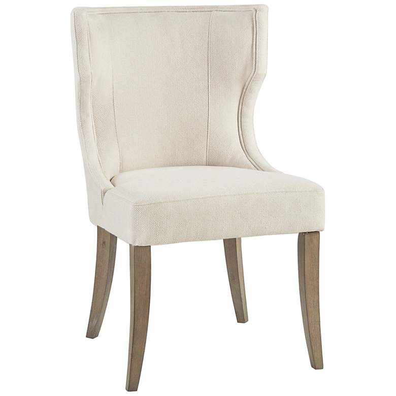 Image 4 Fillmore Cream Fabric Wingback Dining Chair more views