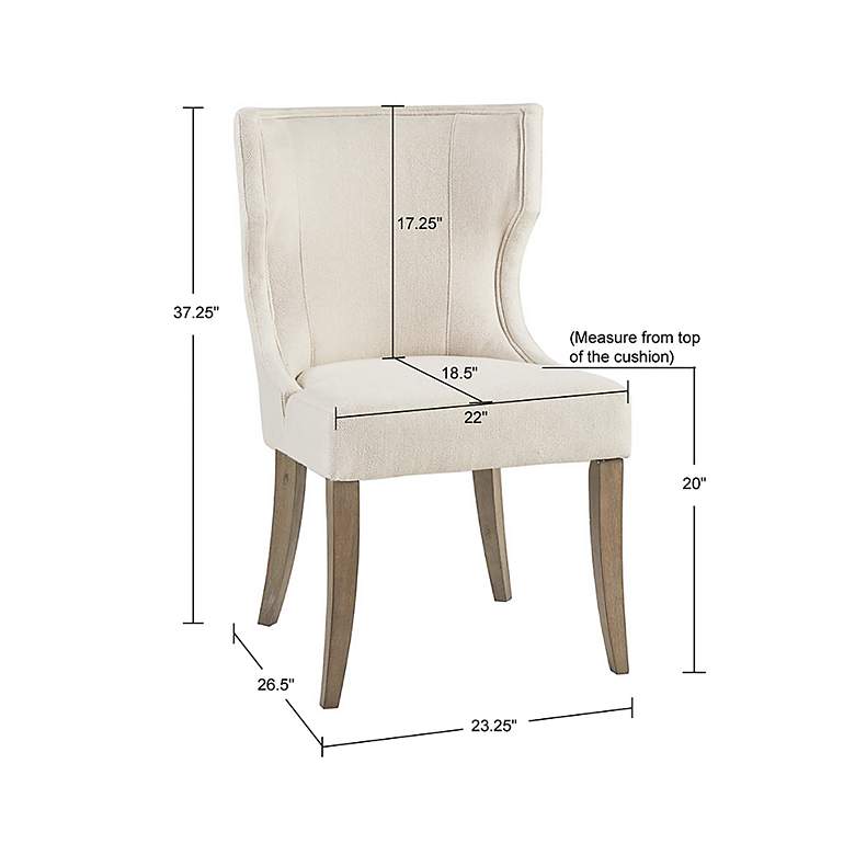 Image 7 Fillmore Cream Fabric Wingback Dining Chair more views