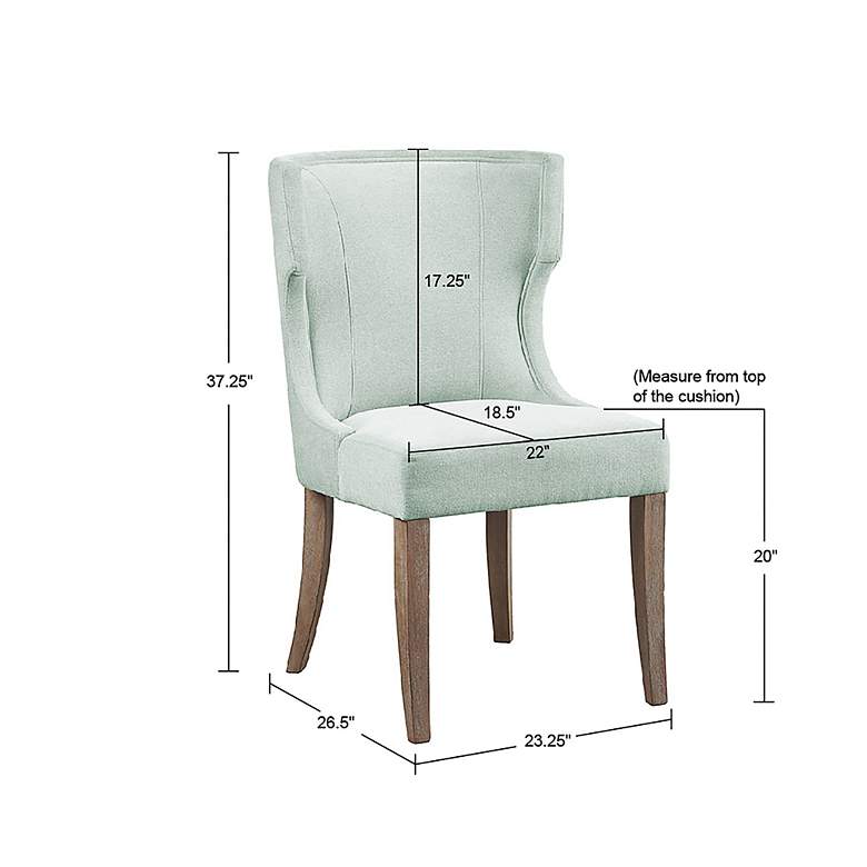 Image 6 Fillmore Light Sage Green Fabric Wingback Dining Chair more views