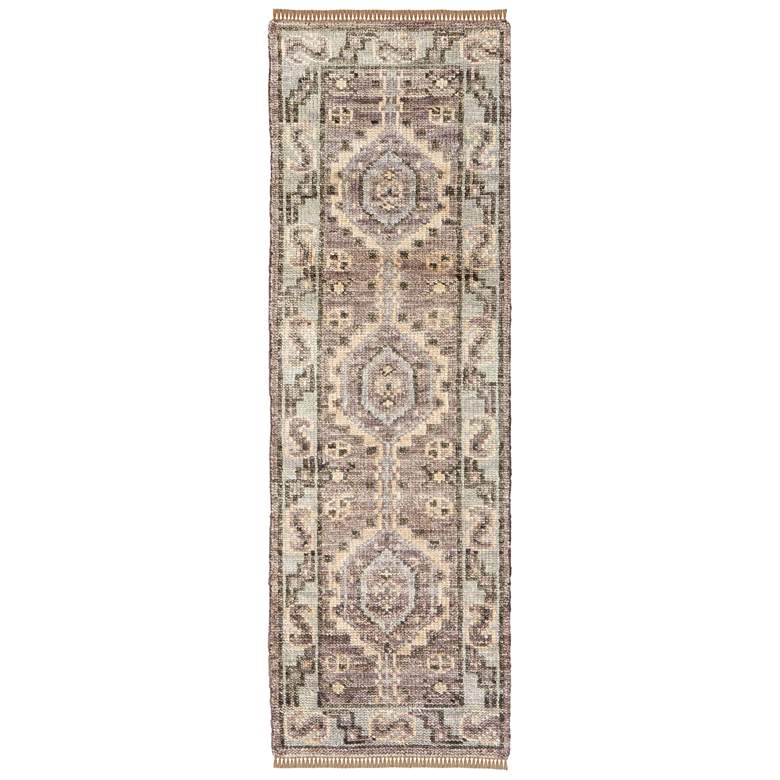 Image 1 Fillmore Traditional Diamond Hand Knotted Brown Area Rug 6943F