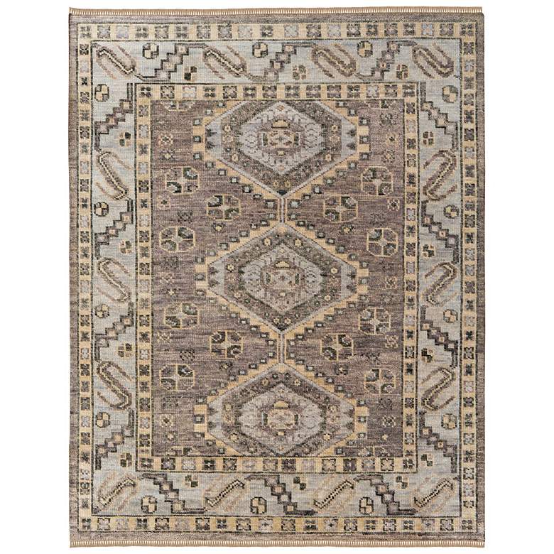 Image 1 Fillmore Traditional Diamond Hand Knotted Brown Area Rug 6943F