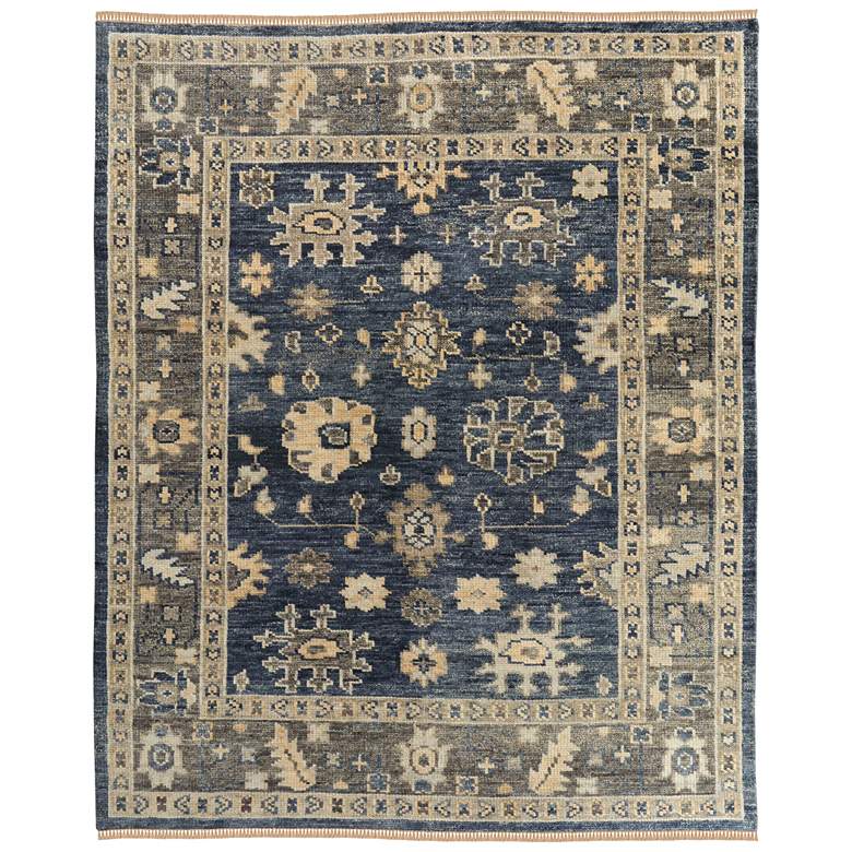 Image 1 Fillmore Traditional Floral & Botanical Hand Knotted Blue Area Rug 6954F