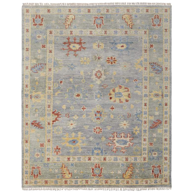 Image 1 Fillmore Traditional Floral & Botanical Hand Knotted Blue Area Rug 6954F