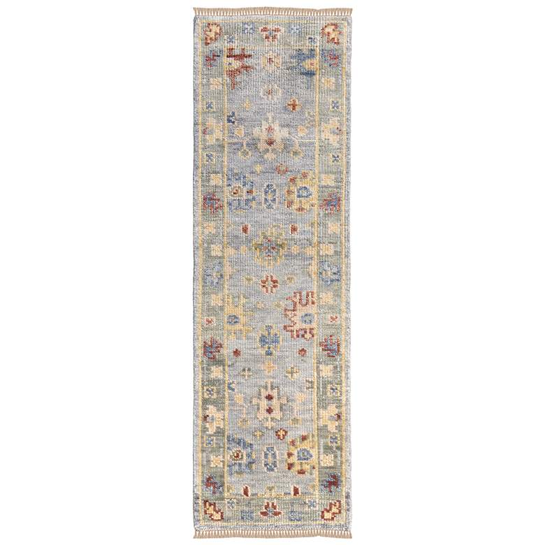 Image 1 Fillmore Traditional Floral & Botanical Hand Knotted Blue Area Rug 6954F