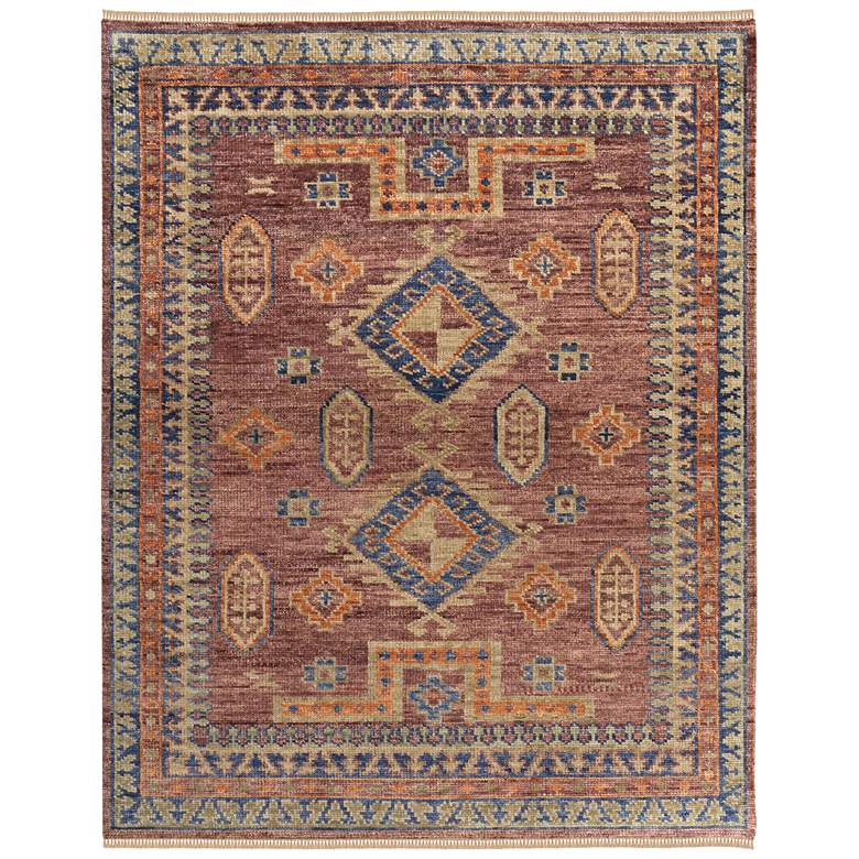 Image 1 Fillmore Traditional Geometric Hand Knotted Red Area Rug 6929F