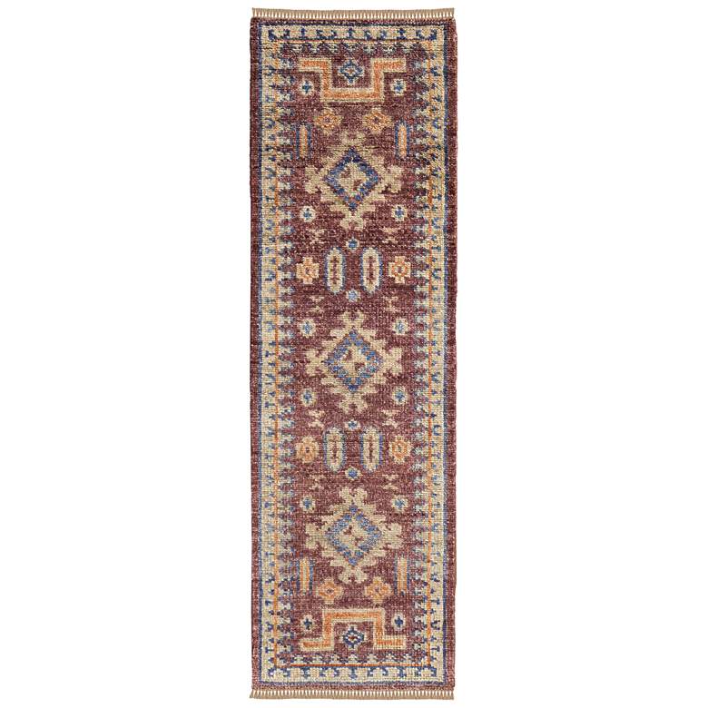 Image 1 Fillmore Traditional Geometric Hand Knotted Red Area Rug 6929F