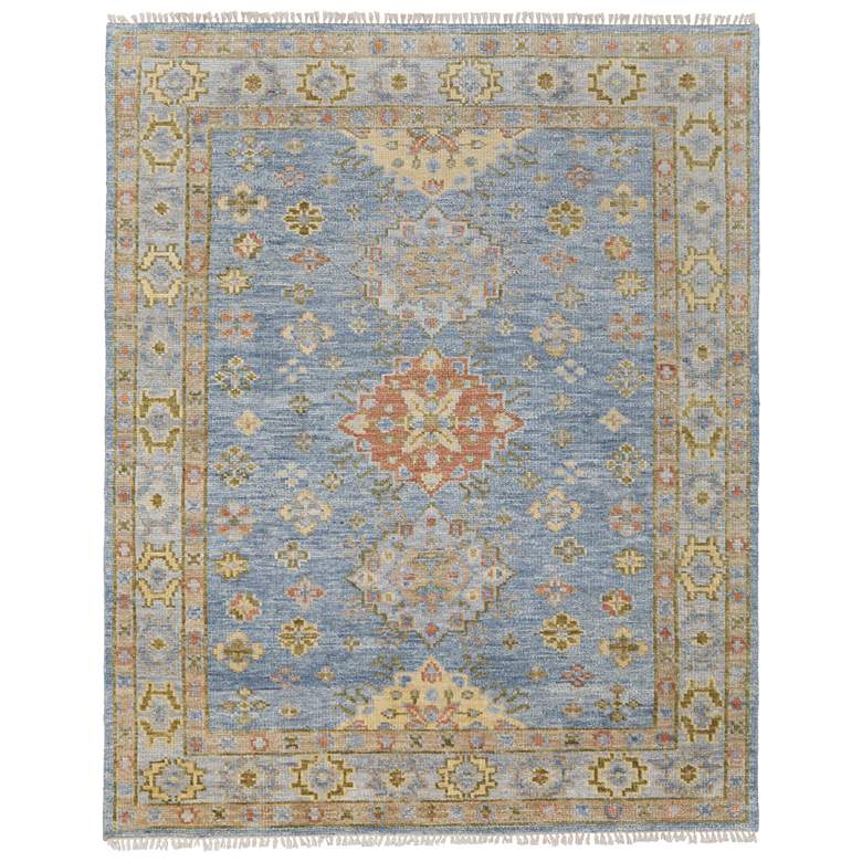 Image 1 Fillmore Transitional Diamond Hand Knotted Blue Area Rug 69CIF