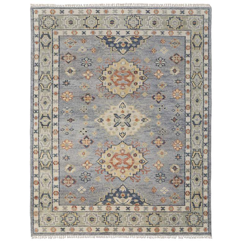 Image 1 Fillmore Transitional Diamond Hand Knotted Blue Area Rug 69CIF