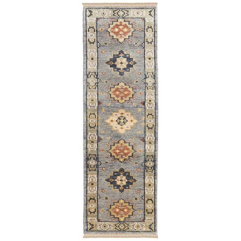 Image 1 Fillmore Transitional Diamond Hand Knotted Blue Area Rug 69CIF