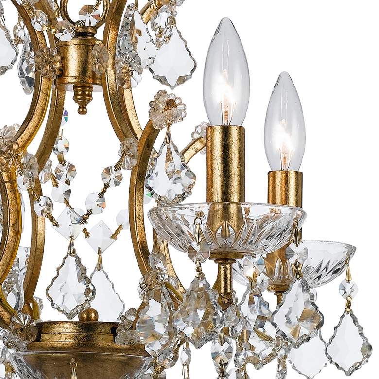 Image 3 Filmore 17 1/2 inch Wide Antique Gold Crystal 4-Light Chandelier more views