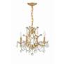 4_Filmore 17 1/2" Wide Antique Gold Crystal 4-Light Chandelier more views