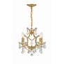 5_Filmore 17 1/2" Wide Antique Gold Crystal 4-Light Chandelier more views