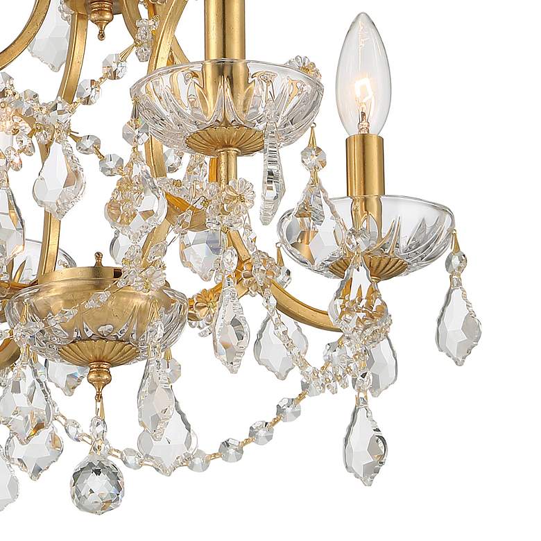 Image 6 Filmore 17 1/2" Wide Antique Gold Crystal 4-Light Chandelier more views