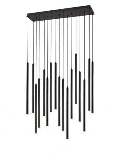 Image 2 Filmore 17-Light 47"W Rectangular Chandelier in Black more views