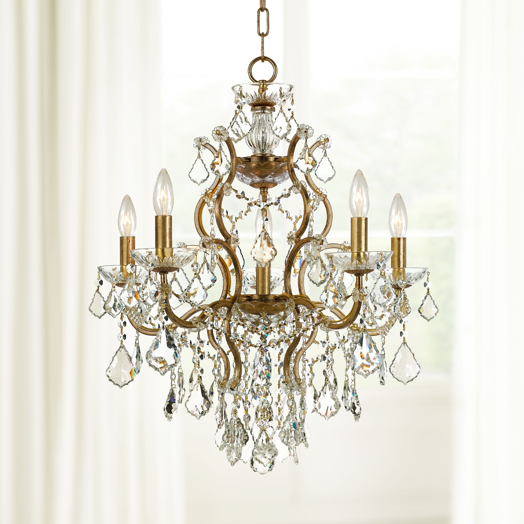 gold and crystal sconces