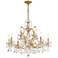Filmore 29" Wide Antique Gold Crystal 12-Light Chandelier