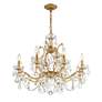 4_Filmore 29" Wide Antique Gold Crystal 12-Light Chandelier more views