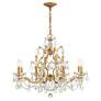 5_Filmore 29" Wide Antique Gold Crystal 12-Light Chandelier more views