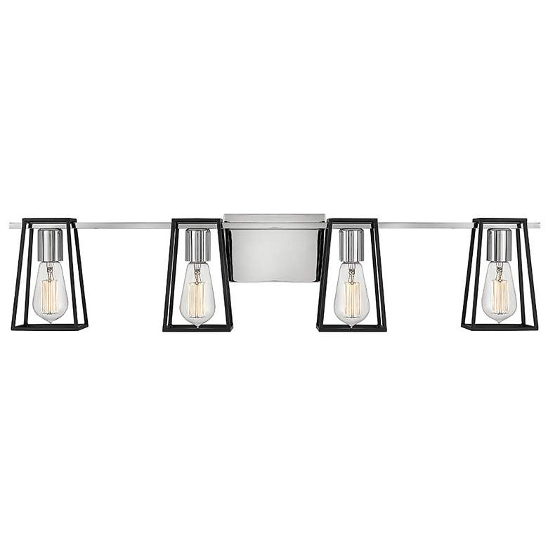 Image 1 Filmore 33 1/2"W Chrome and Satin Black 4-Light Bath Light