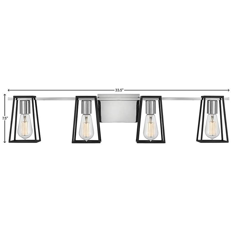 Image 6 Filmore 33 1/2"W Chrome and Satin Black 4-Light Bath Light more views