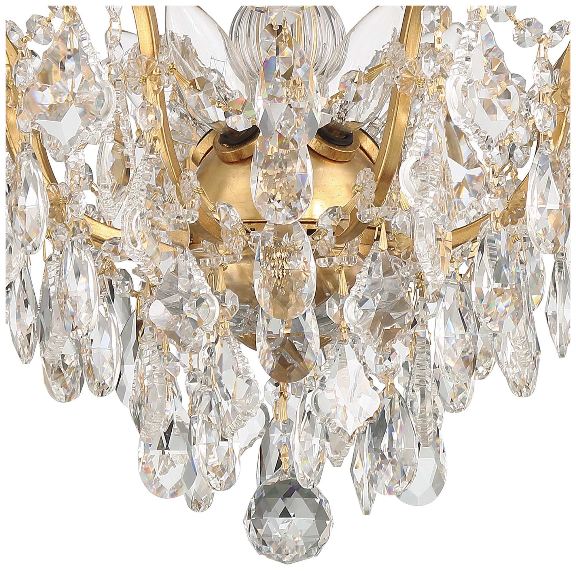 Image 5 Filmore 5 Light Spectra Crystal Antique Gold Flush Mount more views