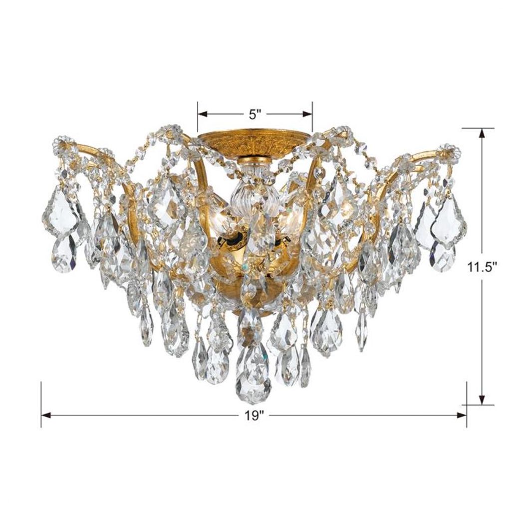 Image 6 Filmore 5 Light Spectra Crystal Antique Gold Flush Mount more views