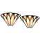 Filton 6" High Bronze Yellow Tiffany-Style Wall Sconce Set of 2