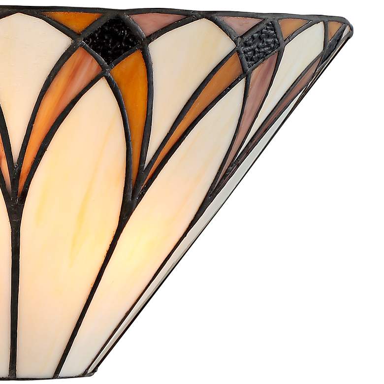 Image 4 Filton 6" High Bronze Yellow Tiffany-Style Wall Sconce Set of 2 more views
