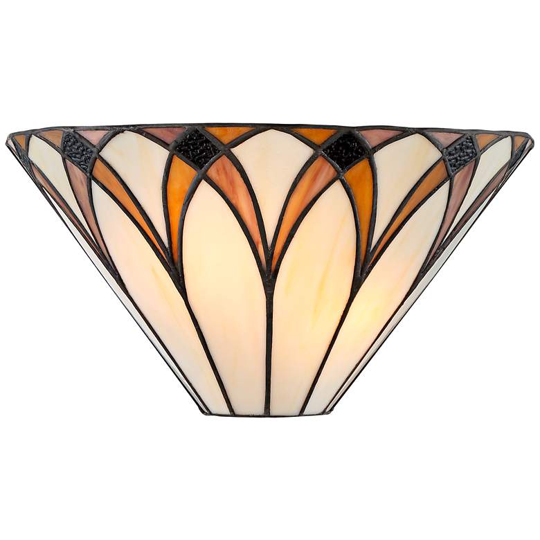 Image 5 Filton 6" High Bronze Yellow Tiffany-Style Wall Sconce Set of 2 more views