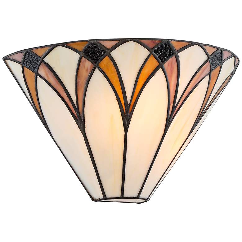 Image 6 Filton 6" High Bronze Yellow Tiffany-Style Wall Sconce Set of 2 more views