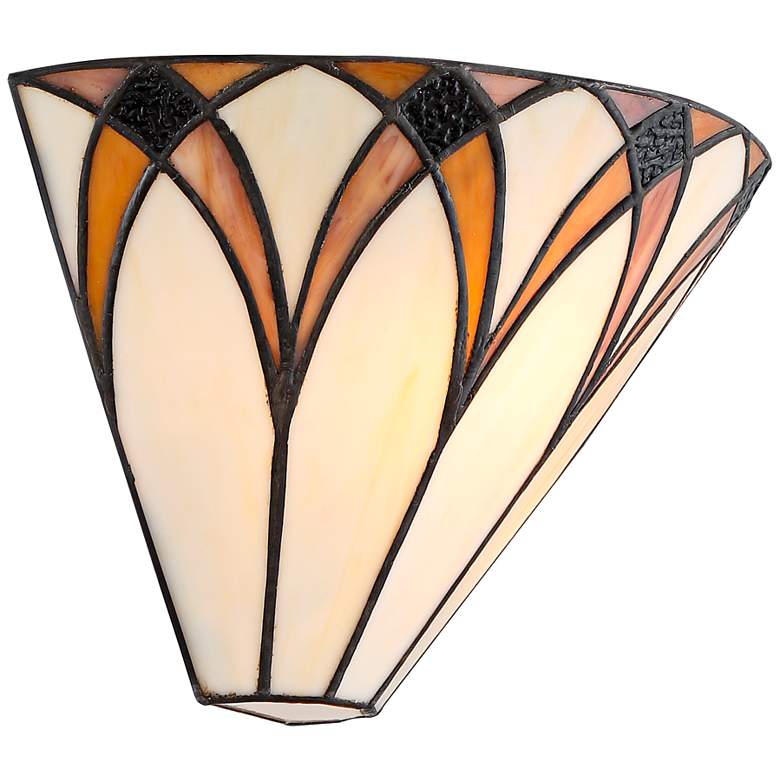 Image 7 Filton 6" High Bronze Yellow Tiffany-Style Wall Sconce Set of 2 more views