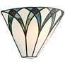 Filton 6" High White and Blue Petals Tiffany-Style Wall Sconce