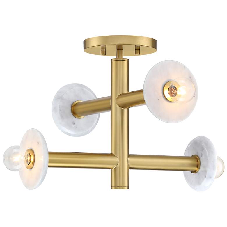 Image 1 Fina 16 in. 4-Light Brushed Gold Modern Semi Flush Mount
