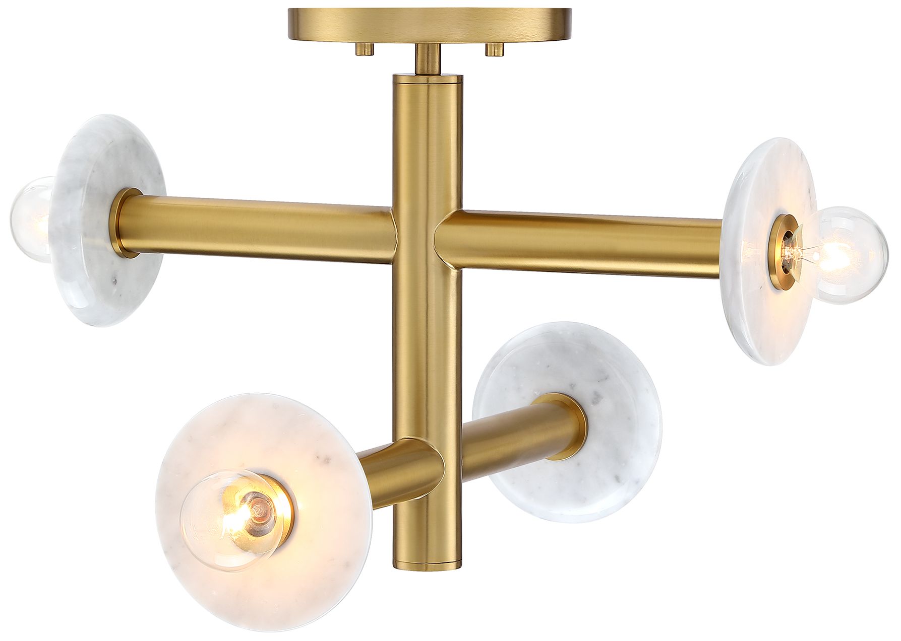 Image 4 Fina 16 in. 4-Light Brushed Gold Modern Semi Flush Mount more views