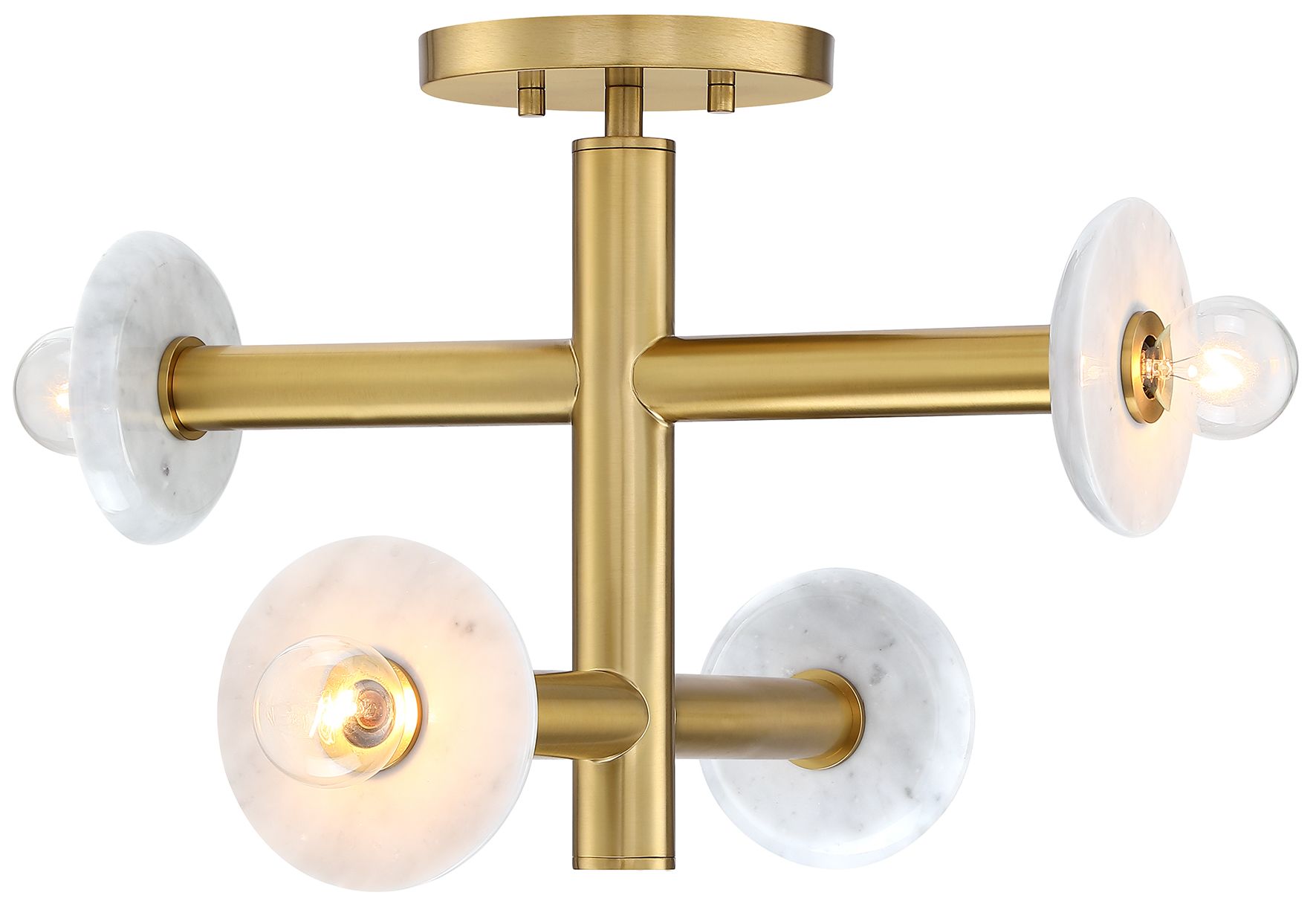 Image 5 Fina 16 in. 4-Light Brushed Gold Modern Semi Flush Mount more views