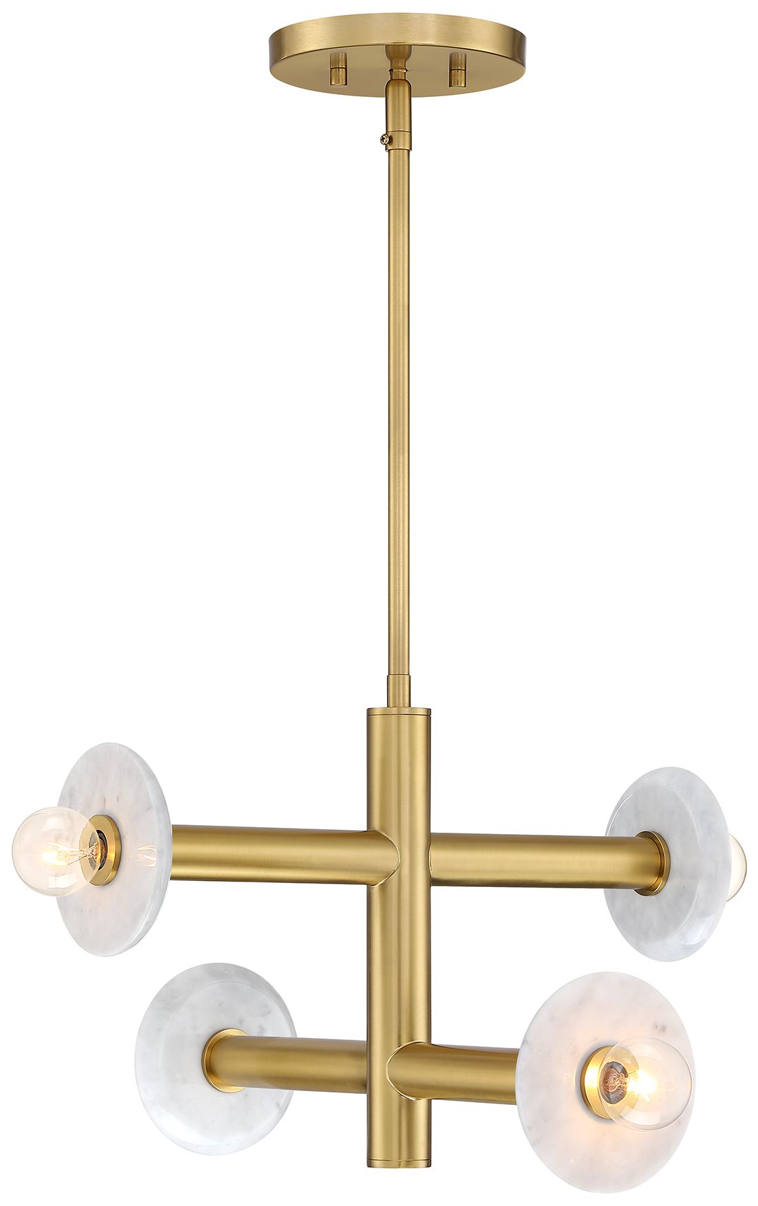 Image 7 Fina 16 in. 4-Light Brushed Gold Modern Semi Flush Mount more views