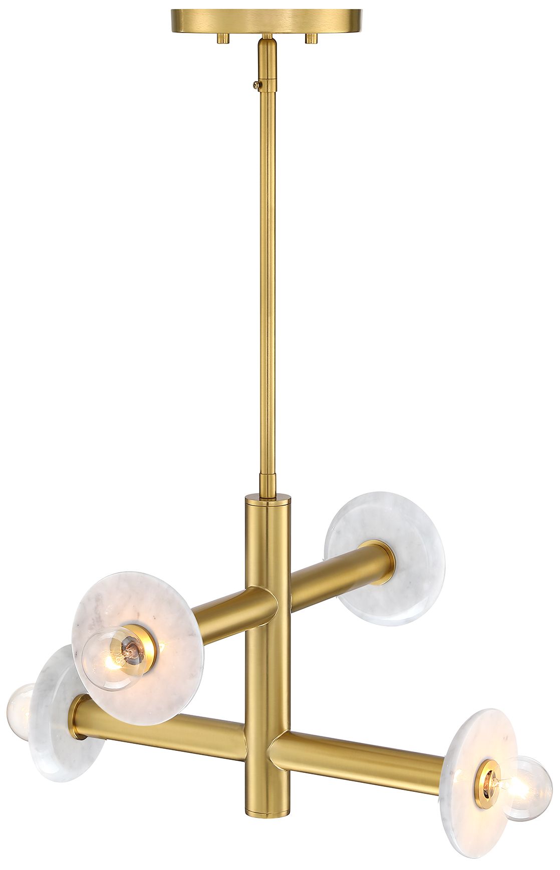 Fina 16 in. 4-Light Brushed Gold Modern Semi Flush Mount