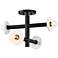 Fina 16 in. 4-Light Matte Black Modern Semi Flush Mount